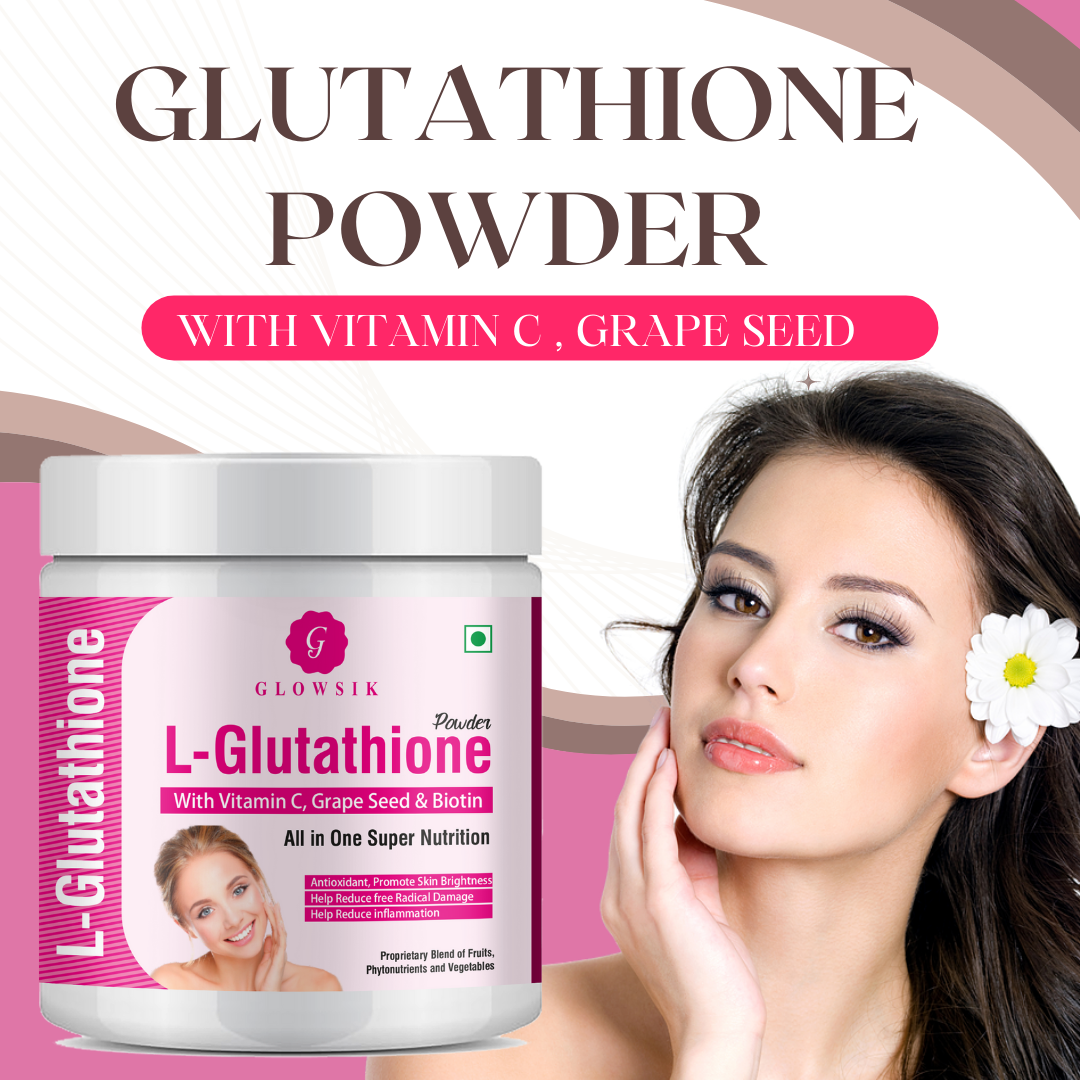 GLOWSIK L-GLUTATHIONE POWDER FOR HEALTHY & GLOWING SKIN WITH PLANT & FRUIT EXTRACT (300 g)