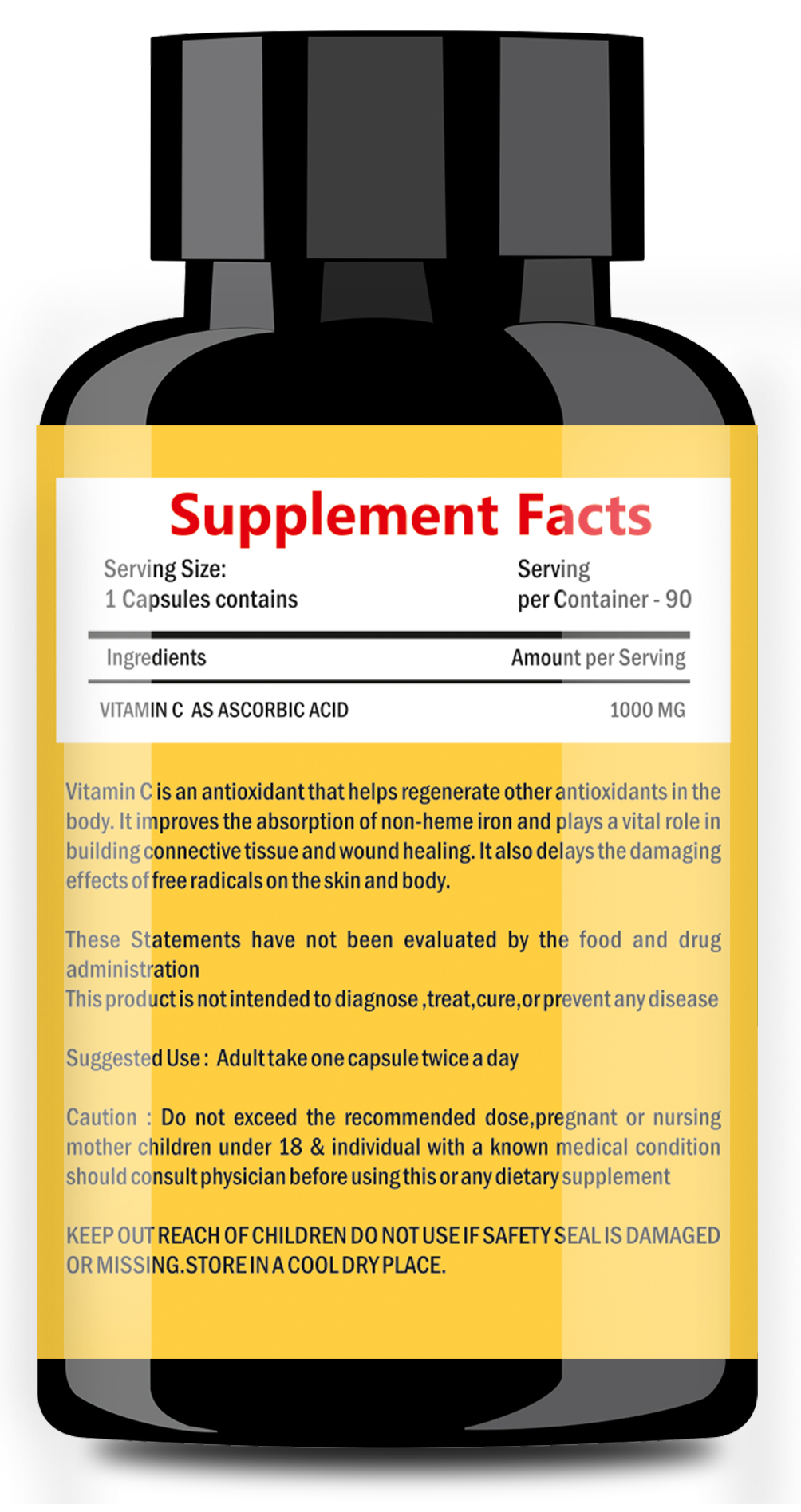 GLOWSIK VITAMIN C for glow skin ans immunity booster -90 capsules