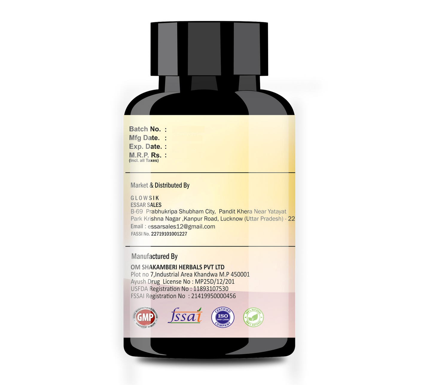 Glowsik Liver Detox Supplement Ayurvedic 1000mg with Milk Thistle for Liver Cleanse - 90 capsules