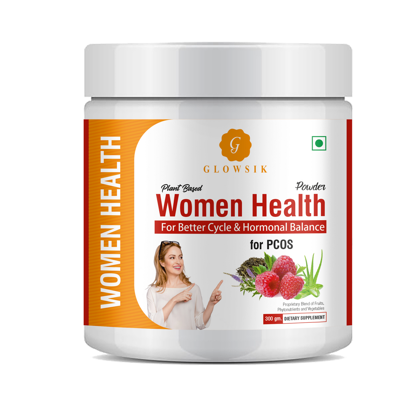 GLOWSIK Plant based WomenHealth for PCOS ,with ChasteBerry,Shatavari for Hormon Balance (300 g)