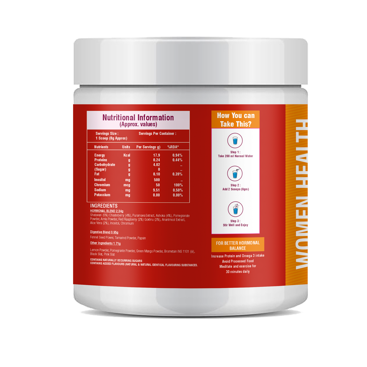 GLOWSIK Plant based WomenHealth for PCOS ,with ChasteBerry,Shatavari for Hormon Balance (300 g)