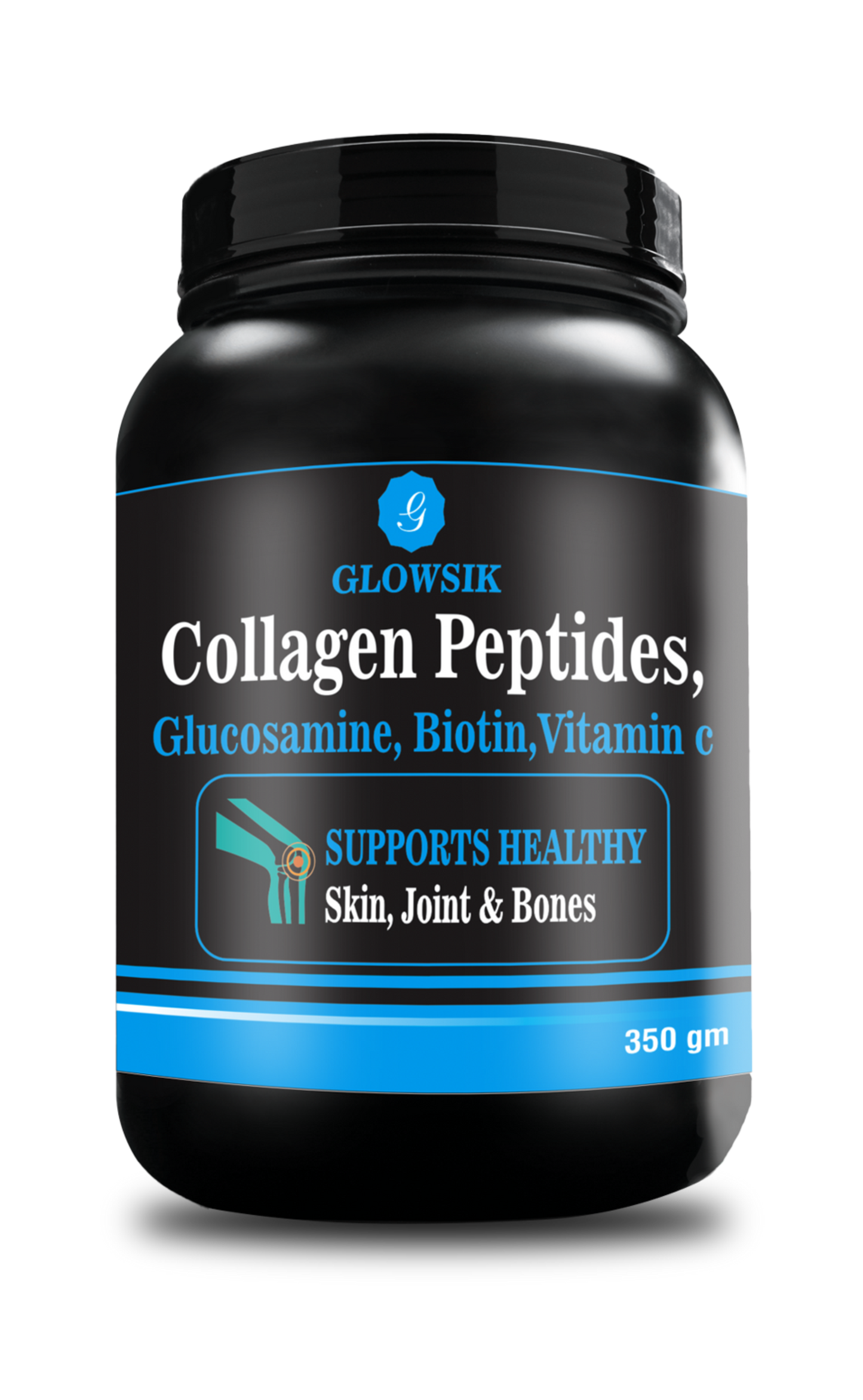 GLOWSIK COLLAGEN PEPTIDES WITH GLUCOSAMINE, BIOTIN FOR HEALTHY BONES, JOINTS, HAIR Energy Bars (350 g, CHOCOLATE)