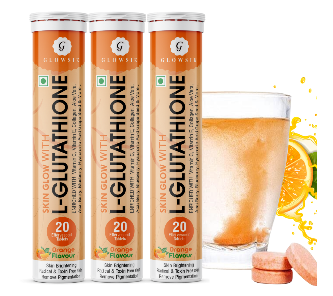 Glowsik Glutathione Effervescents tablets for skin - pack of 3 Glowsik Glutathione Effervescents tablets for skin - pack of 3