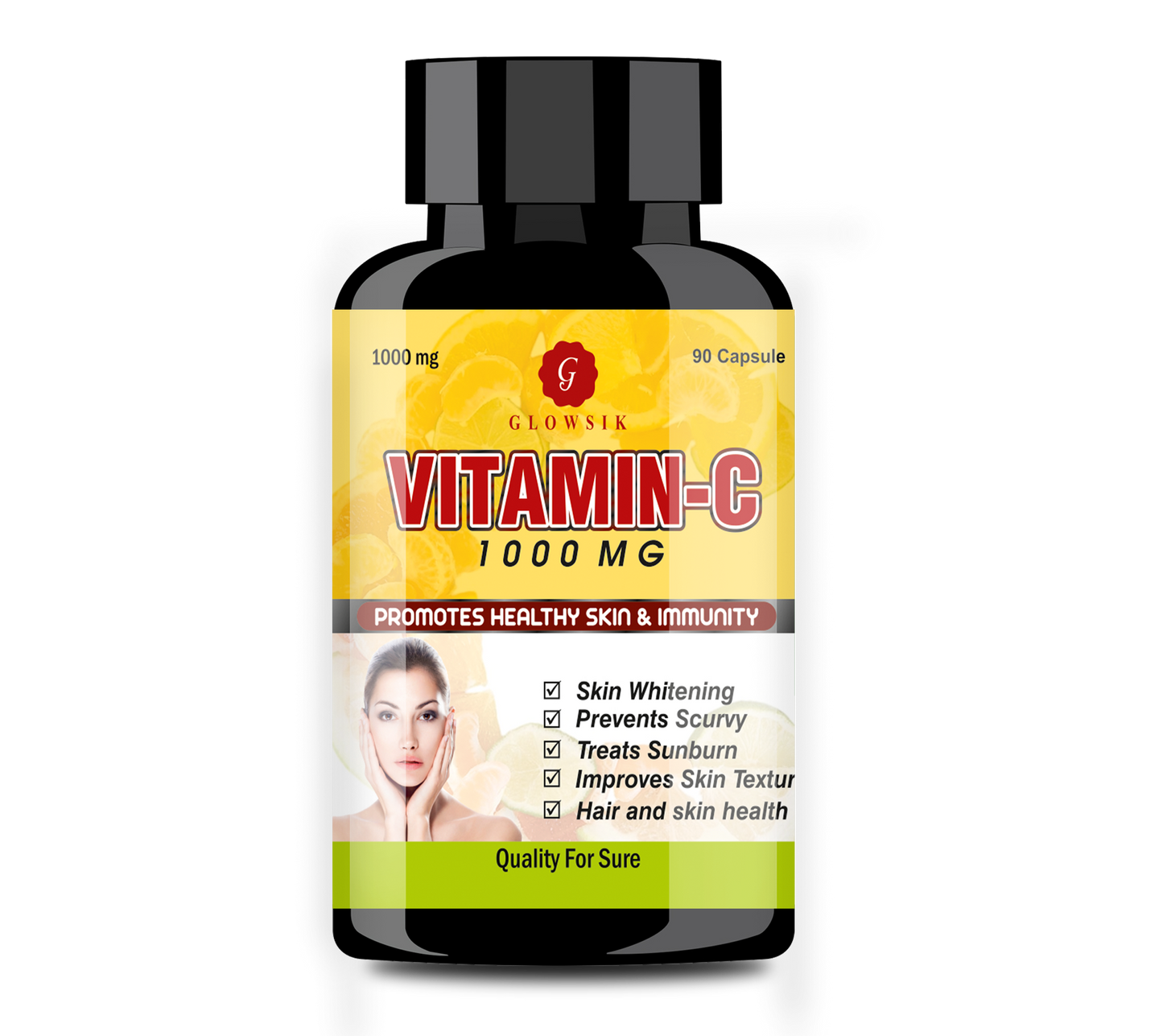 GLOWSIK VITAMIN C for glow skin ans immunity booster -90 capsules
