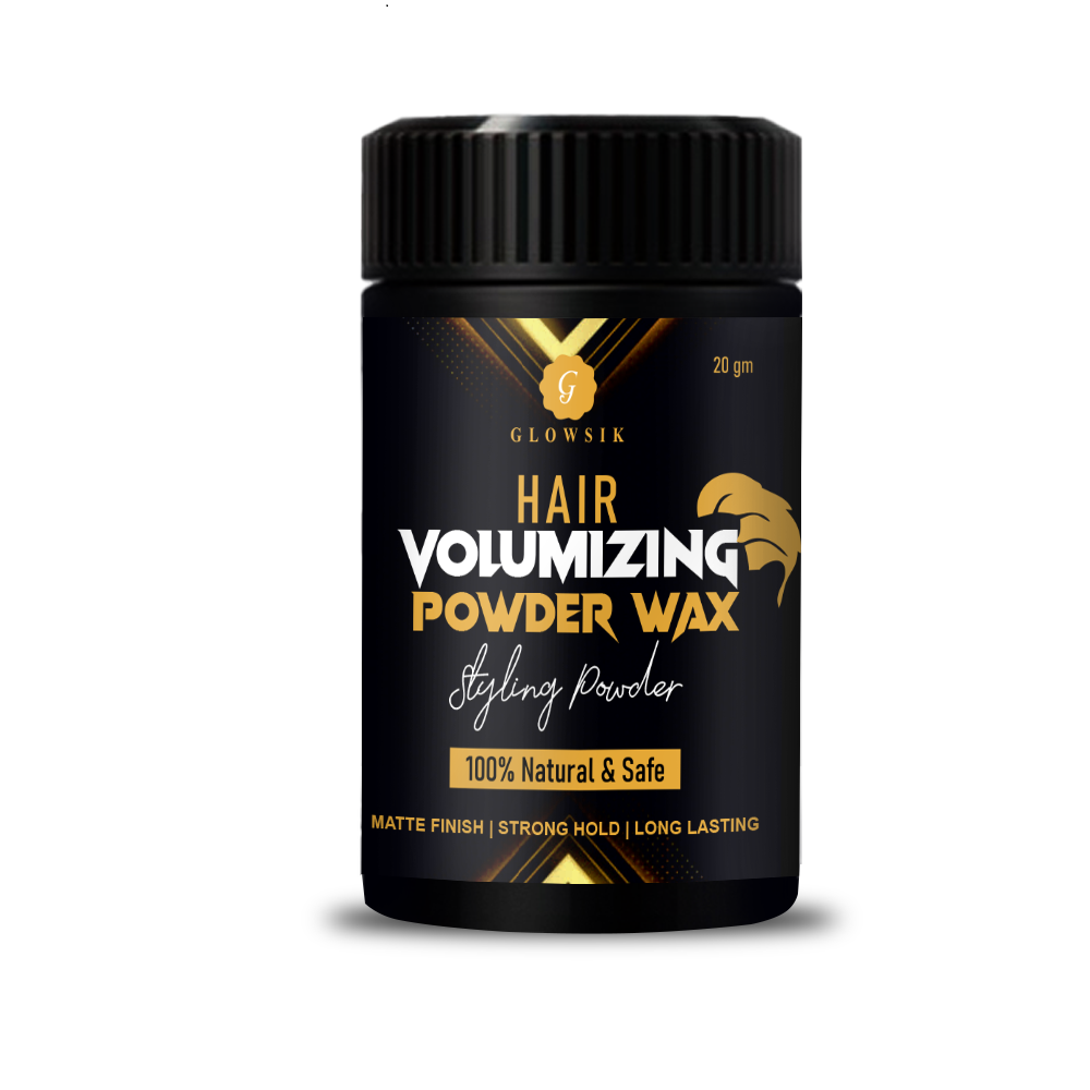GLOWSIK Hair Volumizing Powder Wax for strong hold , Styling hair Powder , Matt Finish Long lasting , 100% Safe & Natural , Hair Volumizer Powder Wax 24 Hours Hold Hair Volumizer POWDER (20 g)