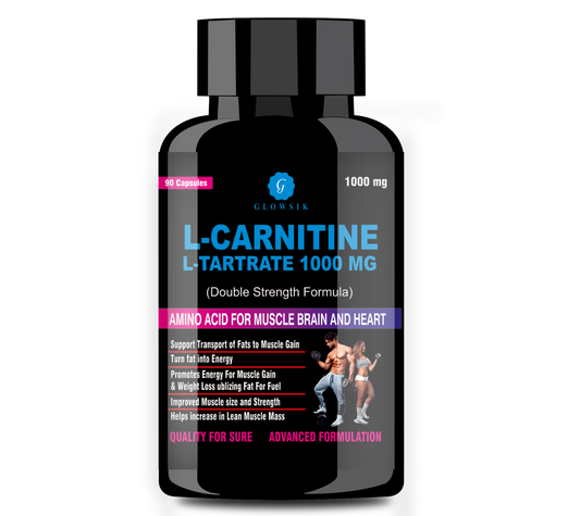 G GLOWSIK L-Carnitine L- Tartrate for weight loss pre work out supplements - 90 capsules  (1000 mg)