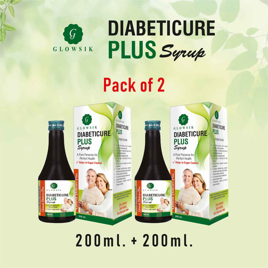 GLOWSIK Diabeticure Plus For Control diabetes | Diabetes Care Syrup| Control Blood sugar  (2 x 200 ml)