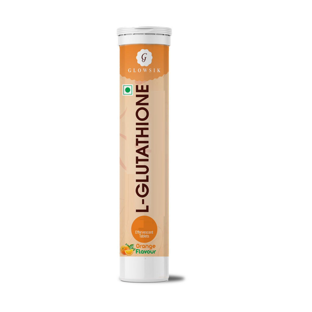 Glowsik Glutathione Effervescents tablets for skin Glow ,  with collagen  , Hyaluronic Acid , vitamin c