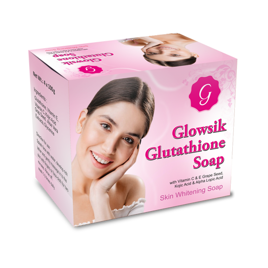 GLOWSIK Glutathione Soap for Skin Whitening original Soap with Vitamin C, Grape Seed, 100gm Each - Pack of 4