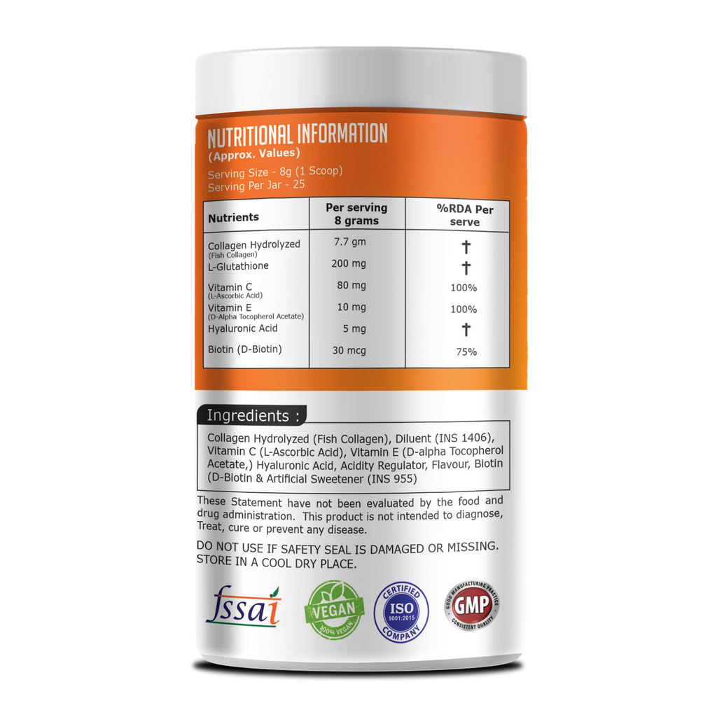 Glowsik Korean Marine Collagen Powder with Glutathione  for Women & Men (200 g)