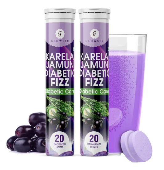 Glowsik Karela Jamun Diabetic Care Fizz Effervescent Tablet | Control Diabetes